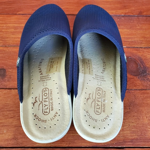 Fly Flot Cloth Slipper Women 8 Blue Stretch Mesh Slip On Shoes T4368 FE 6001 - Picture 4 of 7